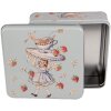 Clayre & Eef 6BL0139 Бляшанка синя 17x17x6 см Ретро-вінтаж