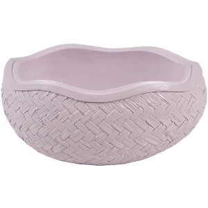 Clayre & Eef Декоративная миска с крышкой Зайка на пасхальном яйце розовая 9x13x16 см