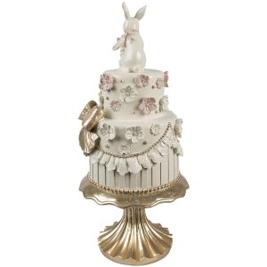 Clayre & Eef Декоративний торт Біле рожеве золото...