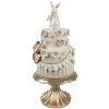 Clayre & Eef Декоративний торт Біле рожеве золото Ø20см H45см Полімерна смола