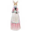 Clayre & Eef Декор Кролик Бежево-рожевий 22x20x58 см Великодня фігурка з полімерної смоли