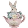 Декоративний глечик Clayre & Eef Мотив кролика бежево-рожевий 13x8x14 см Полімерна смола