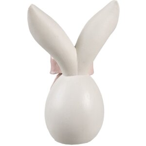 Clayre & Eef Декоративний кролик білий рожевий 12x8x18 см Полімерна смола Великдень Весна