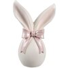 Clayre & Eef Декоративний кролик білий рожевий 12x8x18 см Полімерна смола Великдень Весна