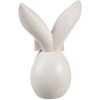 Clayre & Eef Декоративний кролик білий рожевий 12x8x18 см Полімерна смола Великдень Весна
