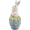 Clayre & Eef Декоративная пасхальная фигурка кролика бело-голубого цвета Ø 7x16 см