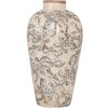 Ваза керамічна Clayre & Eef 6CE1934S Бежево-сіра 17x30 см в стилі кантрі