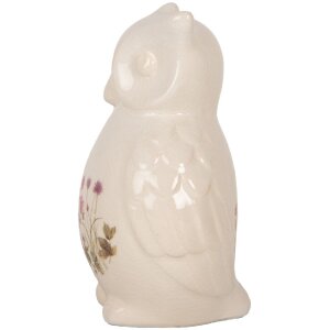 Clayre & Eef Декоративная сова керамическая бежево-розовая 11x10x17 см стиль кантри