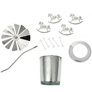 Clayre & Eef 66081 Карусель Tealight сріблястого...