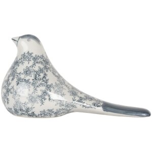 Clayre & Eef Decoration Bird White-Blue 25x11x13 см...
