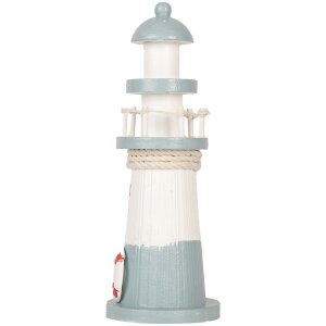 Clayre & Eef 6H2404 Декоративний маяк White Blue Ø 8 x 22 см МДФ, дерево