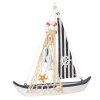 Clayre & Eef Украшение Парусник 25x6x25 см бело-голубой МДФ дерево морское украшение