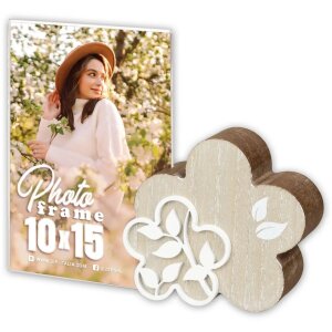 Рамка для фото з акрилу та дерева ZEP Флора 10x15 см