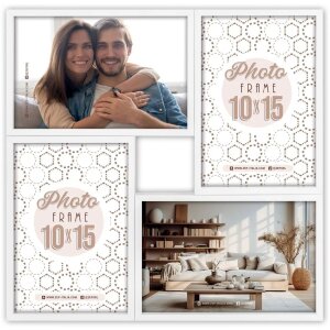 Рамка ZEP МДФ Барі Біла для 4-х фотографій 10x15 см