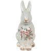 Clayre & Eef Декоративный кролик керамический серо-розовый 16x12x27 см стиль кантри
