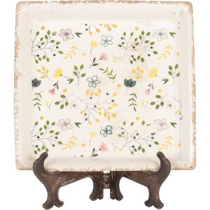 Clayre & Eef Декоративная тарелка 22x22 см Бежевая...