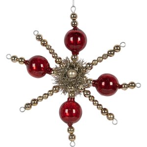 Clayre & Eef 65992 Різдвяний кулон червоне срібло...