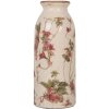 Ваза Clayre & Eef 6CE2027 Бежево-рожевий квітковий візерунок Ø 8x20 см Вінтажна кераміка