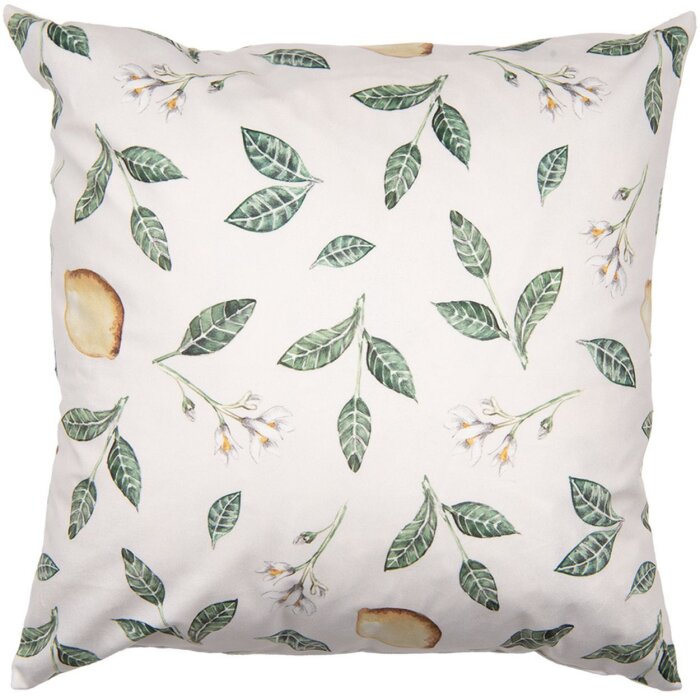 Clayre & Eef LEL22 Чехол для подушки 45x45 см Бежевый цветочный узор в стиле кантри