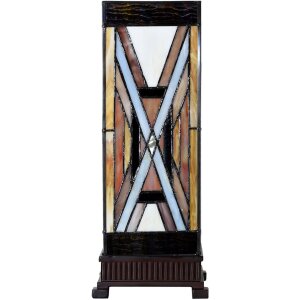 LumiLamp 5LL-6359 Tiffany Настільна лампа коричнево-бежева 17x17x44 см E27 40W