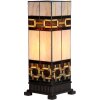 LumiLamp 5LL-6360 Настольная лампа Тиффани бежево-коричневая 44 см E27 стекло полирезин