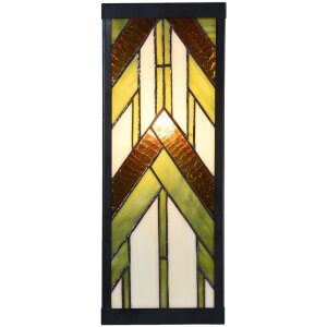 LumiLamp 5LL-6361 Настенный светильник Тиффани бежево-зеленый 14x16x40 см E27 стекло металл