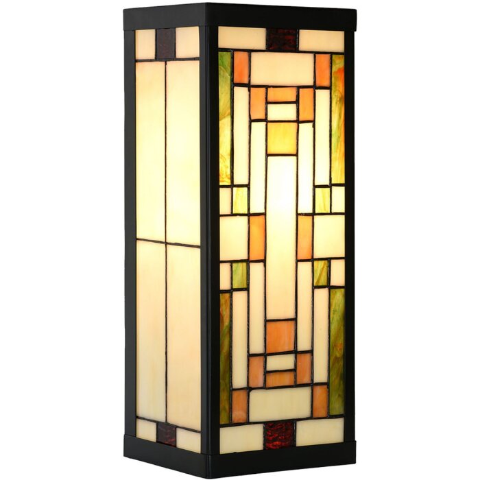 Настінний світильник LumiLamp 5LL-6363 Tiffany Бежево-зелений 14x16x40см E27 Скло Метал