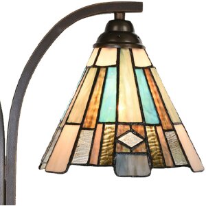 Настільна лампа LumiLamp 5LL-6368 Tiffany коричнево-синя 48x19x57см E27 2x60Вт