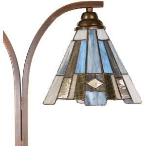 Настільна лампа LumiLamp 5LL-6368 Tiffany коричнево-синя 48x19x57см E27 2x60Вт