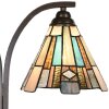 Настільна лампа LumiLamp 5LL-6368 Tiffany коричнево-синя 48x19x57см E27 2x60Вт