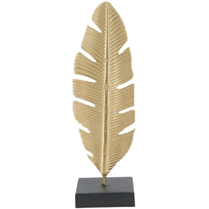 Декоративна скульптура Mauro Ferretti Leaf Glam Gold Black 10x10x34 см