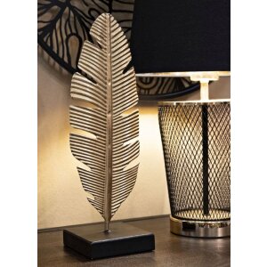 Декоративна скульптура Mauro Ferretti Leaf Glam Gold Black 10x10x34 см