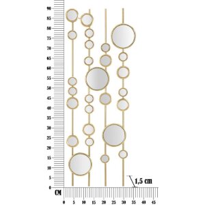 Настінне панно Mauro Ferretti Small Mirrors 35,5x1,5x90 см золотистого кольору