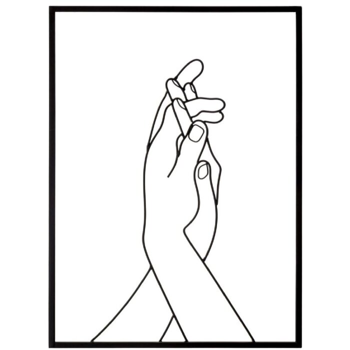 Настінне панно Mauro Ferretti Simply Hands 40x1x55 см чорний