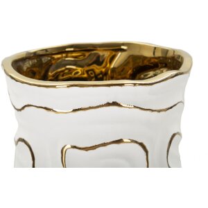 Ваза Mauro Ferretti Adore Ø16x32.5 см біле золото