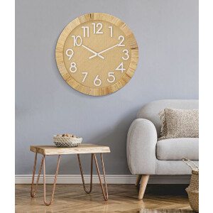 Настінний годинник Mauro Ferretti Boho Plus Ø 60x4,5 см, натуральний білий колір
