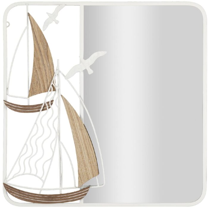 Настінне дзеркало Mauro Ferretti Adriatic 60x4.4x60 см біло-коричневе