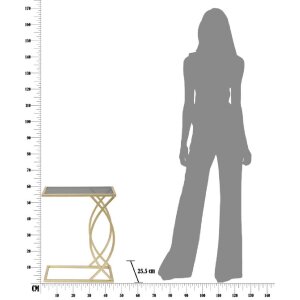 Диванний столик Mauro Ferretti 45.5x25.5x60 см чорне золото