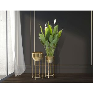Подставка для цветов Mauro Ferretti, комплект из 2 подставок Ø 27x62 и 21,5x52 см, золото