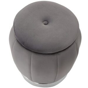 Mauro Ferretti Hocker Paris Ø 43x43 cm grau silber