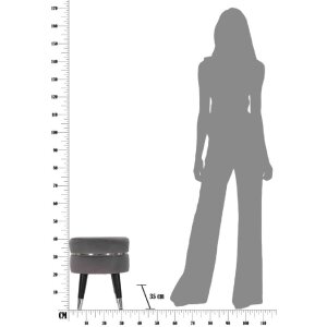 Табурет Mauro Ferretti Paris Ø 35x40,5 см сірий сріблястий