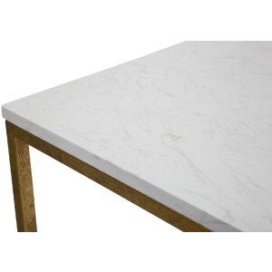 Приставний столик Mauro Ferretti Double Marble 47x47x60 см золото-білий