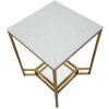 Приставний столик Mauro Ferretti Double Marble 47x47x60 см золото-білий