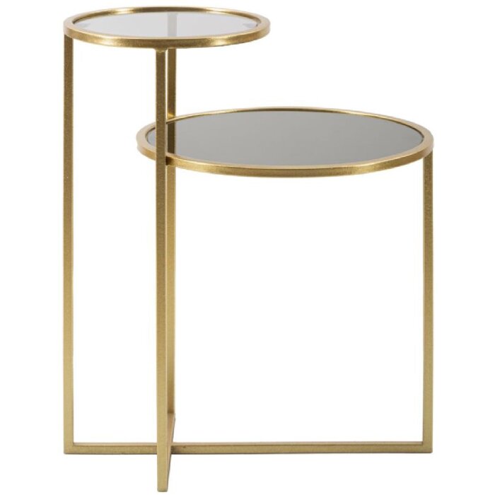 Mauro Ferretti Beistelltisch 2 Ebenen 50x40x60,5 cm gold