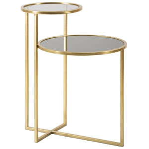 Mauro Ferretti Beistelltisch 2 Ebenen 50x40x60,5 cm gold