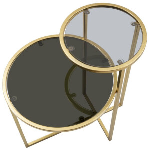 Mauro Ferretti Beistelltisch 2 Ebenen 50x40x60,5 cm gold