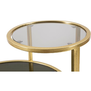 Mauro Ferretti Beistelltisch 2 Ebenen 50x40x60,5 cm gold