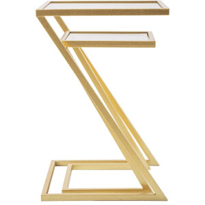 Mauro Ferretti Beistelltische Z 2er Set 40x40x60 und 30x30x50 cm gold