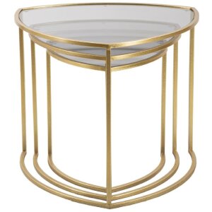 Приставний столик Mauro Ferretti Трикутник набір з 3 штук Ø 60x50-50x45-40x40 см золото