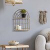 Настенная полка Mauro Ferretti Двойная полка арка 34,5x18x45,5 см коричневый